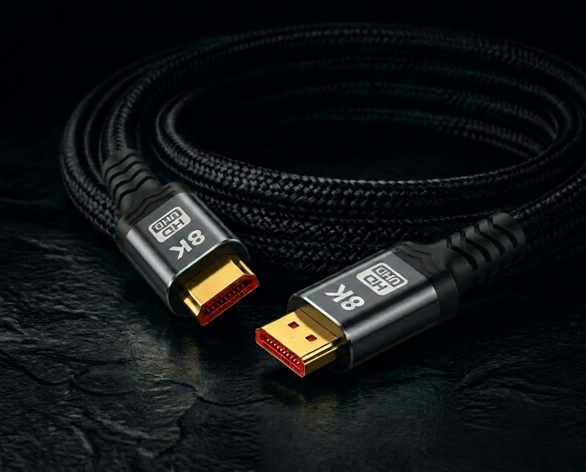 ElectricCrab 8K HDMI and DisplayPort braided cables with gold-plated connectors